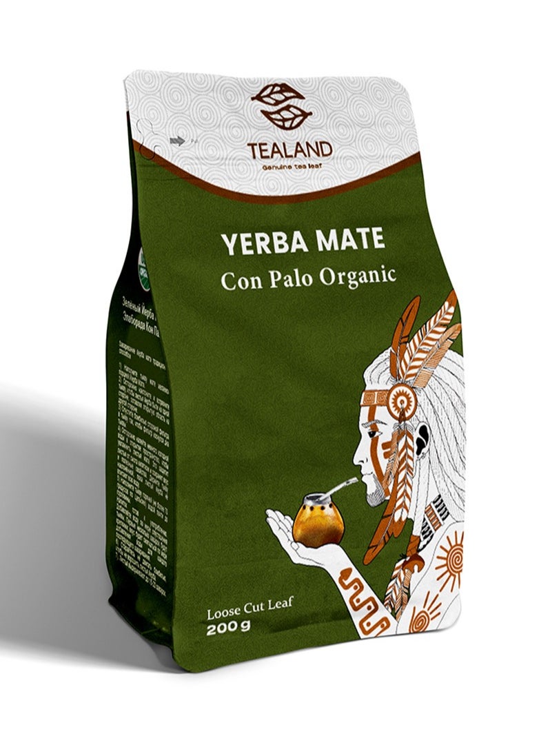 Tealand - Yerba Matè Bundle Organic Hot and Cold Tea Gluten Free Gives Energy Improves Strength Immune System Matè-Despaladaand Matè-Con Palo Organic) 200g+200g - Image 1
