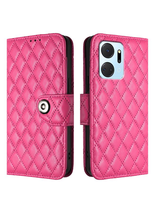 S-TOP Case For Honor X7a / Play7T Rhombic Texture Flip Leather Phone Case with Lanyard - Image 2