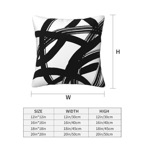 Lcokin Black and White Striped Throw Pillow Covers 18x18 in Set of 2, Decorative Abstract Art Boho Line Outdoor Pillow Case Square Cushion Covers for Farmhouse Sofa Bed Couch Living Room - Image 3