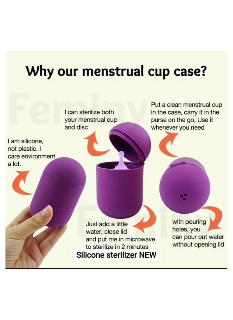 Feminy - Feminy Menstrual Cup With Silicone Sterilizer Cup Or Cup Holder - Image 1