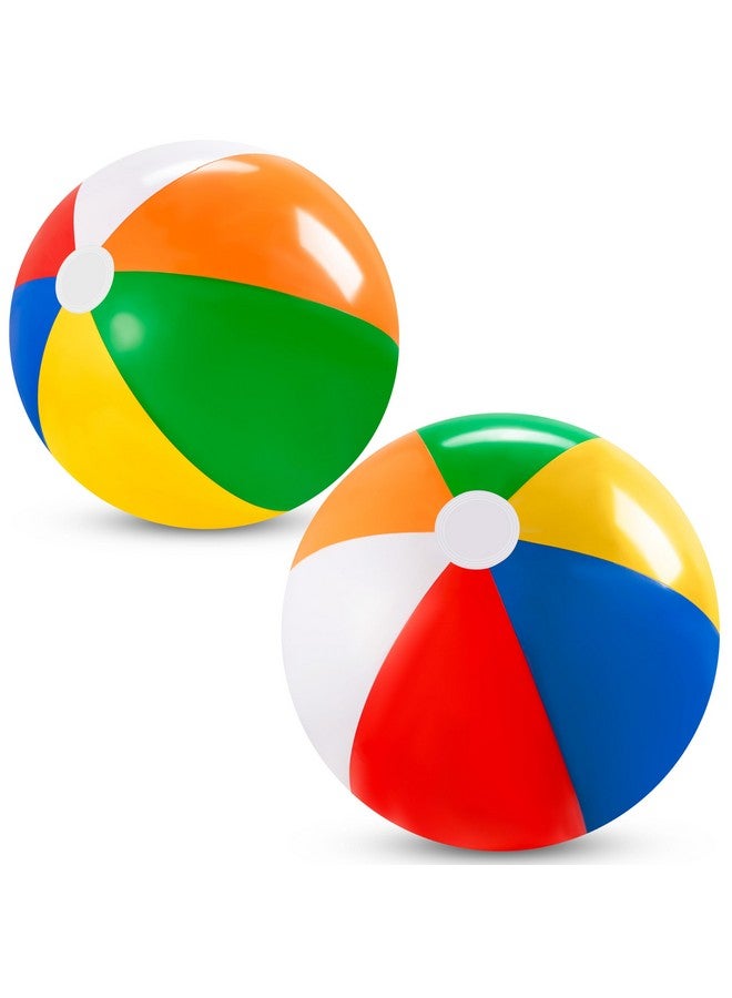 JOYIN 2-Pack 20" Beach Balls - Pool Toys Large Inflatable Beach Ball Swimming Pool Water Games, Classic Rainbow Color Beachball Luau Birthday Decorations Party Supplies Party Favors Gifts - Image 1