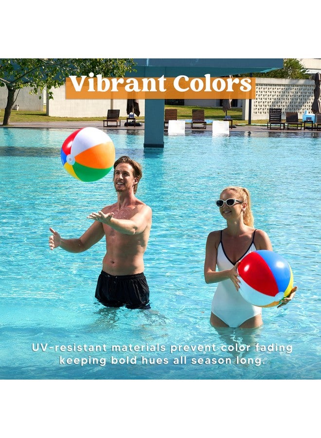 JOYIN 2-Pack 20" Beach Balls - Pool Toys Large Inflatable Beach Ball Swimming Pool Water Games, Classic Rainbow Color Beachball Luau Birthday Decorations Party Supplies Party Favors Gifts - Image 3