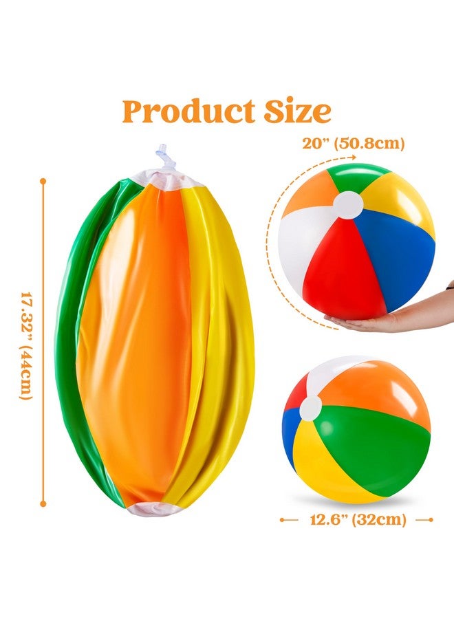 JOYIN 2-Pack 20" Beach Balls - Pool Toys Large Inflatable Beach Ball Swimming Pool Water Games, Classic Rainbow Color Beachball Luau Birthday Decorations Party Supplies Party Favors Gifts - Image 5