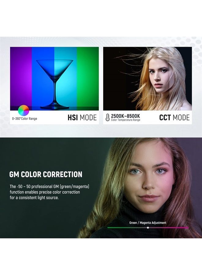 NEEWER RGB1200 60W RGB LED Video Light with APP & 2.4G Control, 22000 Lux@0.5m/1% Precise Min Dimming/360° RGB/ CRI 97+/TLCI 98+/2500K-8500K/18 Light Scenes for Studio Lighting Photography Videography - Image 4