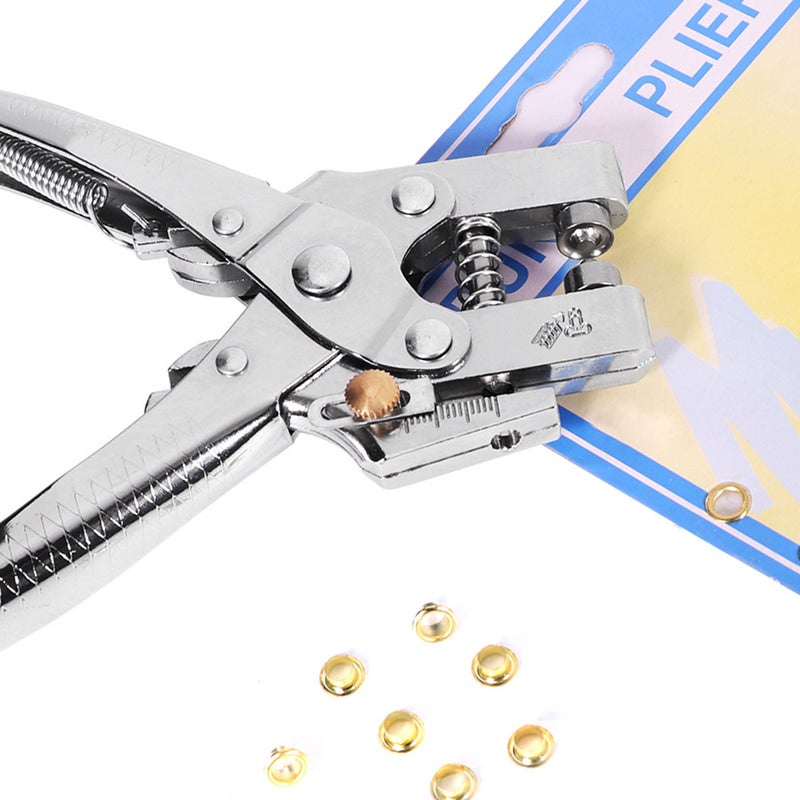 Eyelet Hole Punch Pliers Multi-function Hole Puncher with 100pcs Metal Eyelets Manual Puncher Press Tool Grommets Machine Grommet Eyelet Hole Opening Tool for Leather Clothes Belt - Image 4