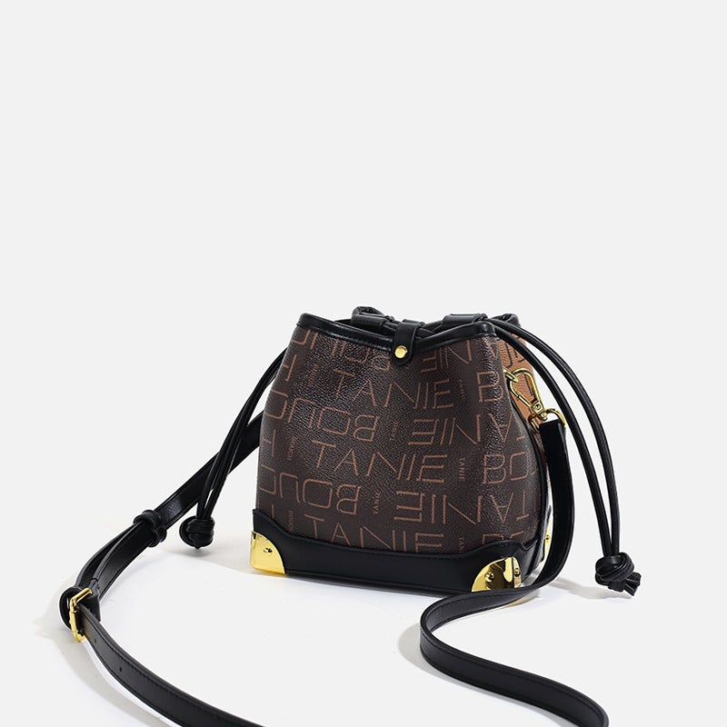 2024 Spring And Style Old Flower Drawstring Bucket Bag High-End Women'S Commuter Handbag Light Luxury Shoulder Crossbody Women'S Bag - Image 4