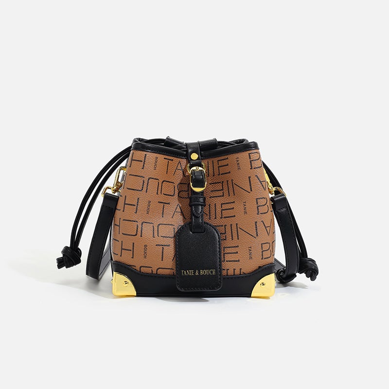 2024 Spring And Style Old Flower Drawstring Bucket Bag High-End Women'S Commuter Handbag Light Luxury Shoulder Crossbody Women'S Bag - Image 1