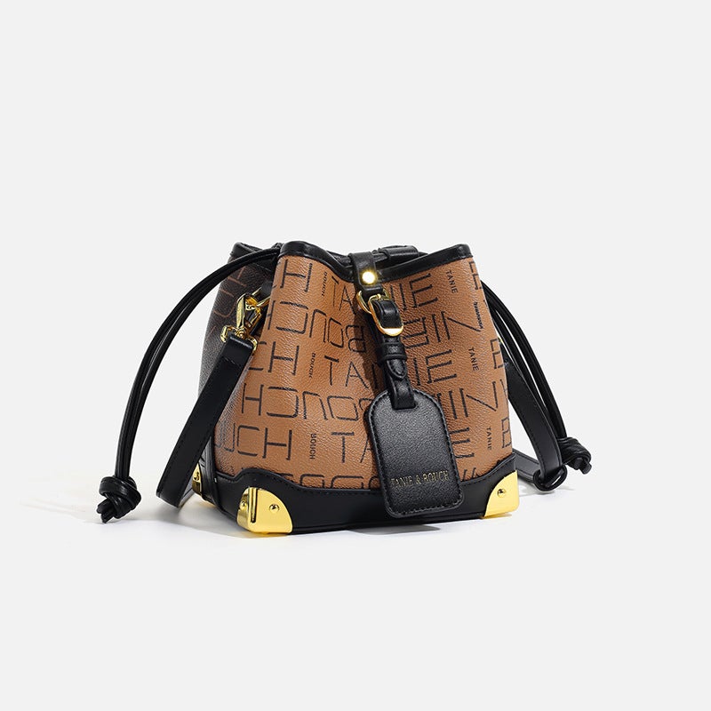 2024 Spring And Style Old Flower Drawstring Bucket Bag High-End Women'S Commuter Handbag Light Luxury Shoulder Crossbody Women'S Bag - Image 3