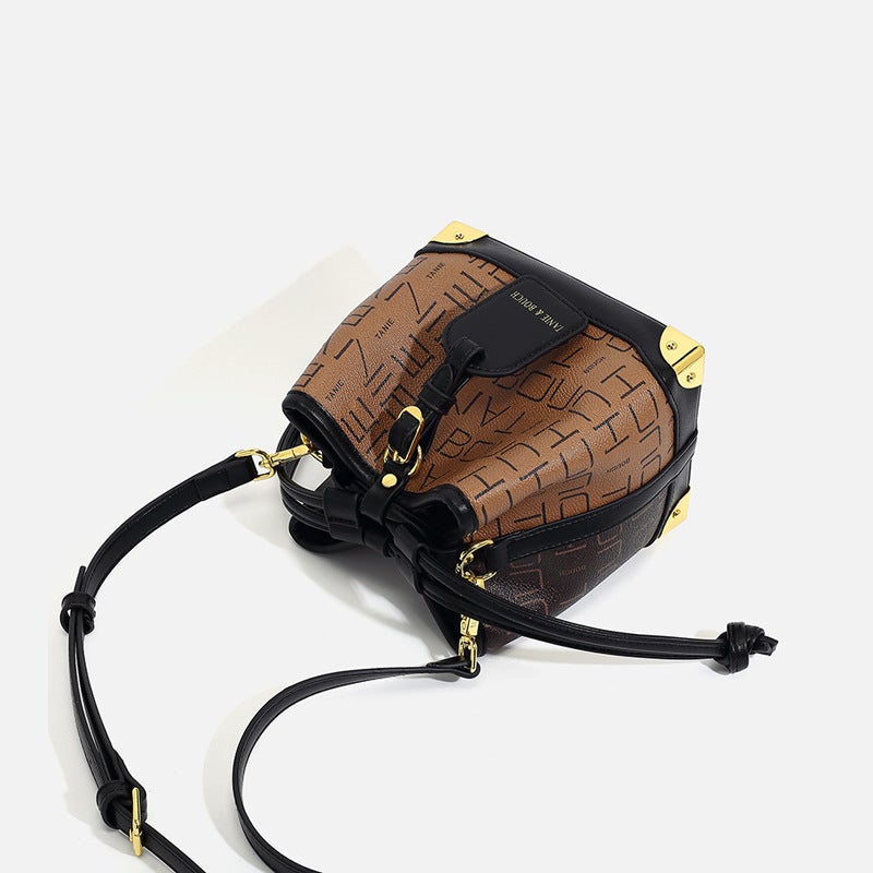 2024 Spring And Style Old Flower Drawstring Bucket Bag High-End Women'S Commuter Handbag Light Luxury Shoulder Crossbody Women'S Bag - Image 5