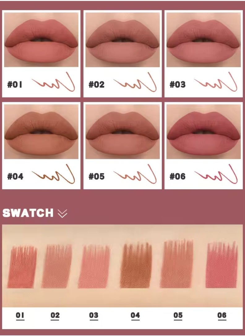 pudaier - Lippie Pencil Lipstick with Sharpener Easy to Use Lip Makeup Soft Lipliner Pencil Lip Liner Pencil Matte Waterproof Long Lasting Lipstick Lip Contour Makeup Lip Set Full Color 08 - Image 1