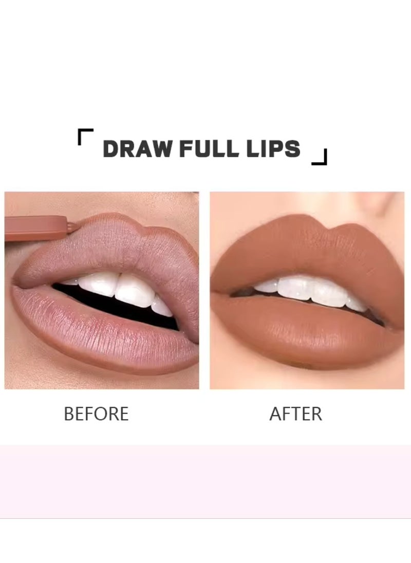 pudaier - Lippie Pencil Lipstick with Sharpener Easy to Use Lip Makeup Soft Lipliner Pencil Lip Liner Pencil Matte Waterproof Long Lasting Lipstick Lip Contour Makeup Lip Set Full Color 08 - Image 1