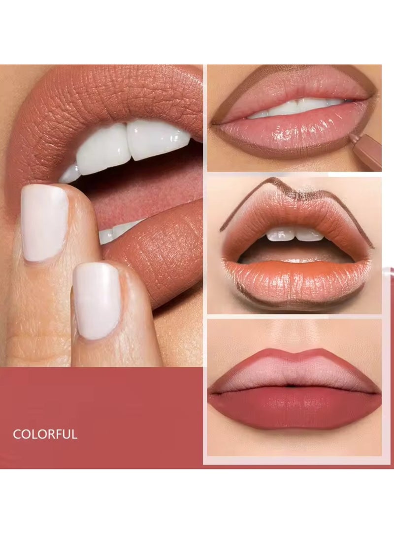 pudaier - Lippie Pencil Lipstick with Sharpener Easy to Use Lip Makeup Soft Lipliner Pencil Lip Liner Pencil Matte Waterproof Long Lasting Lipstick Lip Contour Makeup Lip Set Full Color 08 - Image 1