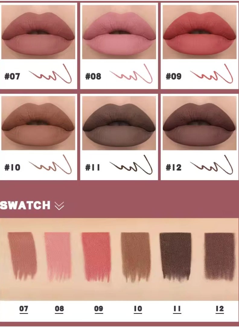 pudaier - Lippie Pencil Lipstick with Sharpener Easy to Use Lip Makeup Soft Lipliner Pencil Lip Liner Pencil Matte Waterproof Long Lasting Lipstick Lip Contour Makeup Lip Set Full Color 08 - Image 1