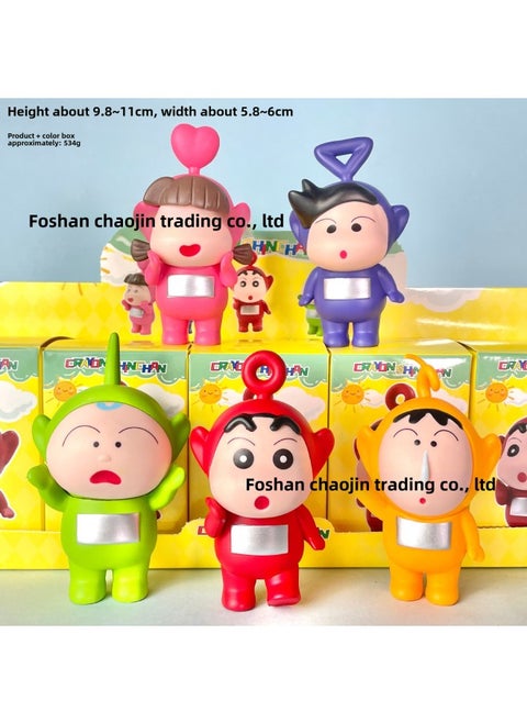 Crayon Shin Daily Series Doll Handmade Animation Peripheral Car Decoration Desktop Ornaments Gashapon-Color:Boxed: 5 Types Of Antenna Baby