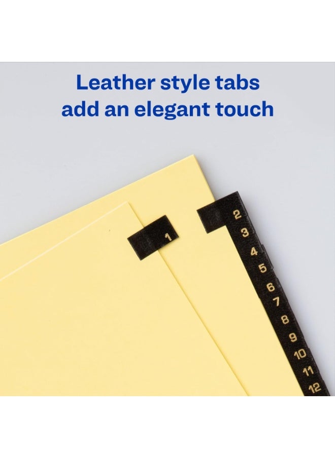 AVERY Avery Gold Reinforced Leather Tab Dividers, 31-Tab, 1-31, Letter Size, Black, 31 per Set (11352)  - Image 3