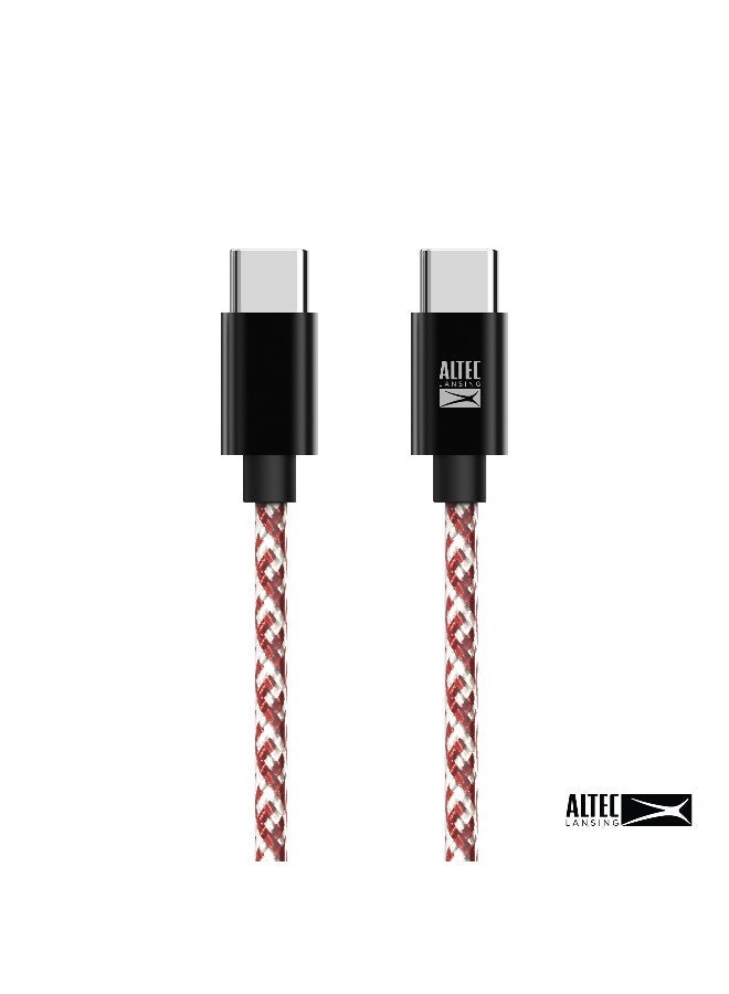 Altec Lansing 60W USB C to USB C Braided Cable [1.2M/4ft], Fast Charging Cord Compatible with iPhone 17 16 15 Pro Max, Samsung Galaxy S26 S25 S24, iPad Pro, MacBook Air, Pixel - Black - Image 1