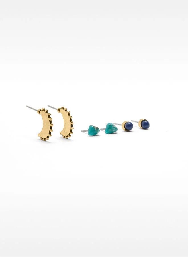 PARFOIS Set Of Earrings With Stones