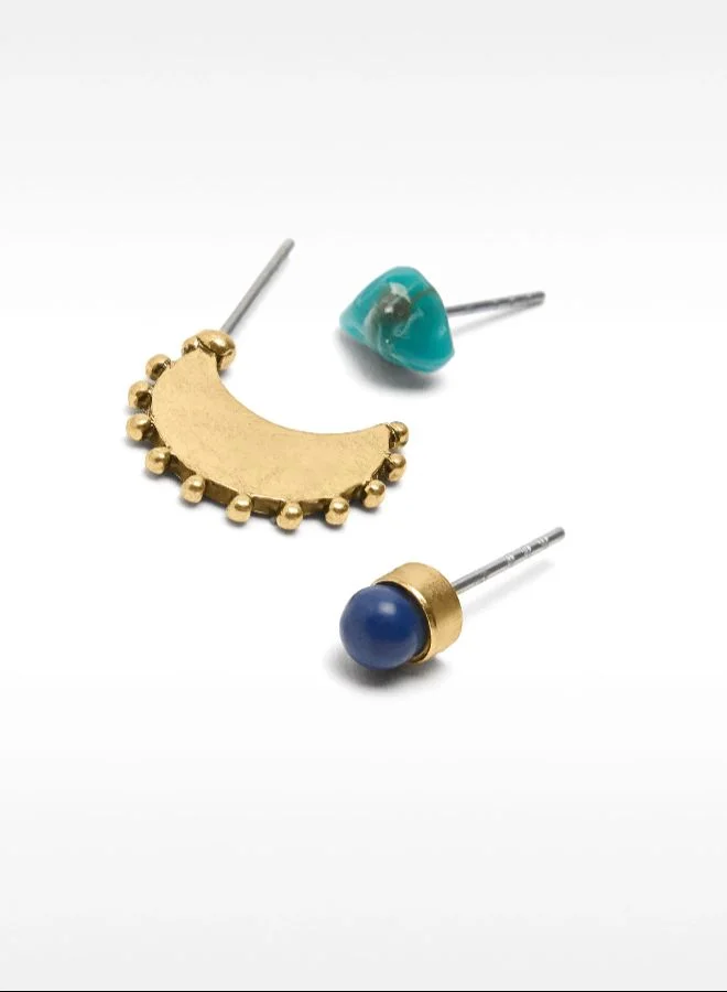 PARFOIS Set Of Earrings With Stones