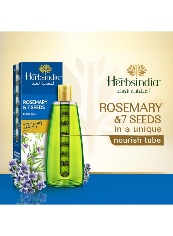Herbsindia Rosemary & 7 Herbal Seeds Hair Oil With Nourish Tube 180 ml - Image 3