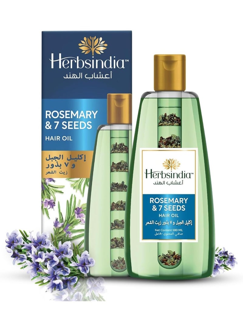 Herbsindia Rosemary & 7 Herbal Seeds Hair Oil With Nourish Tube 180 ml - Image 2