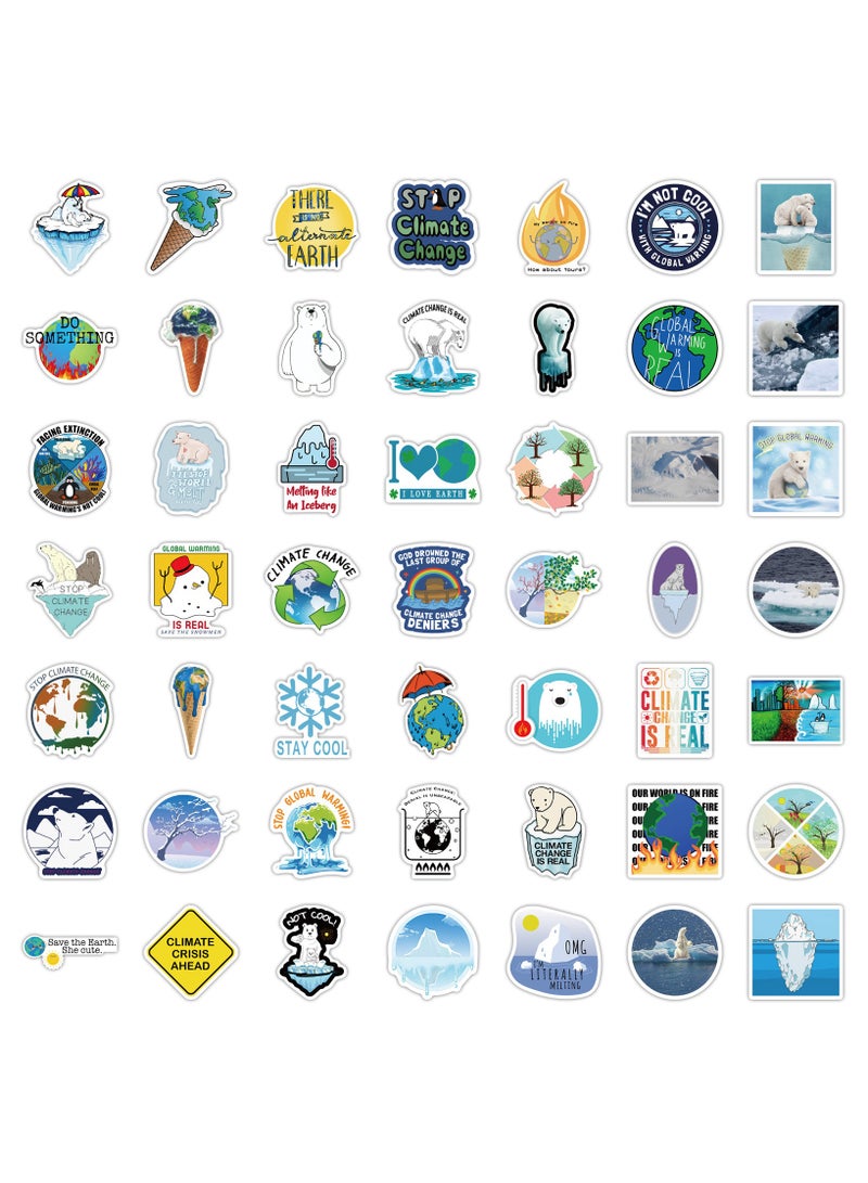 قوس قزح أورينبو ملصقات يوم الأرض 100 قطعة من ملصقات حماية البيئة المصنوعة من الفينيل ملصقات مقاومة للماء لزجاجات المياه والكمبيوتر المحمول ولوح التزلج للأطفال والمراهقين والبالغين وما إلى ذلك - Image 3