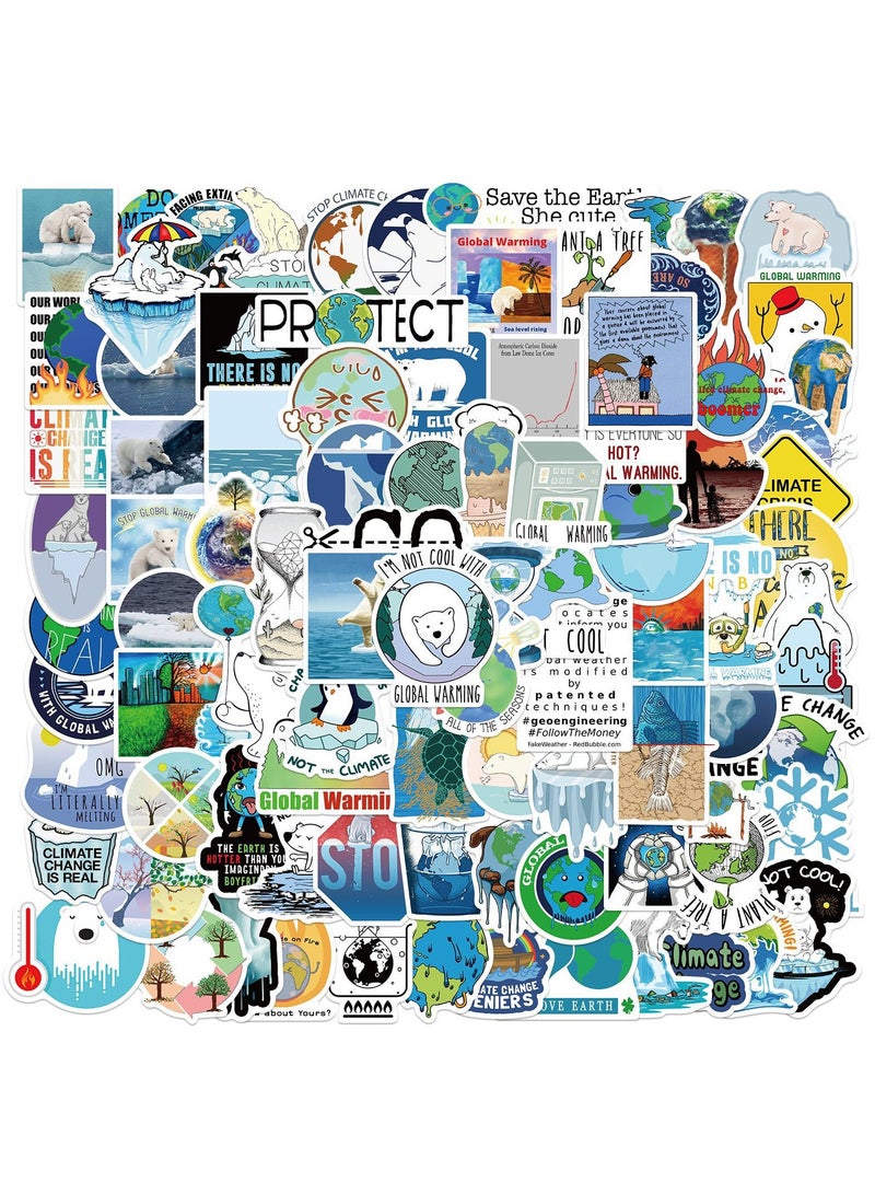 قوس قزح أورينبو ملصقات يوم الأرض 100 قطعة من ملصقات حماية البيئة المصنوعة من الفينيل ملصقات مقاومة للماء لزجاجات المياه والكمبيوتر المحمول ولوح التزلج للأطفال والمراهقين والبالغين وما إلى ذلك - Image 1