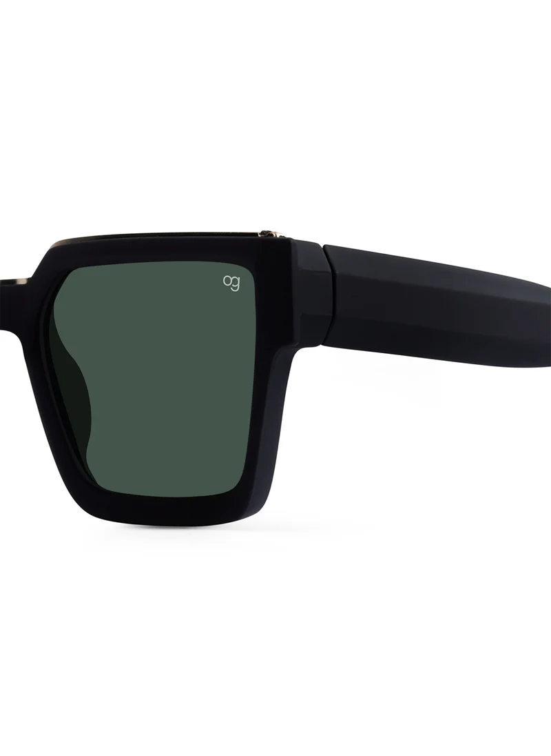 Woggles Green Polarized Square Sunglasses