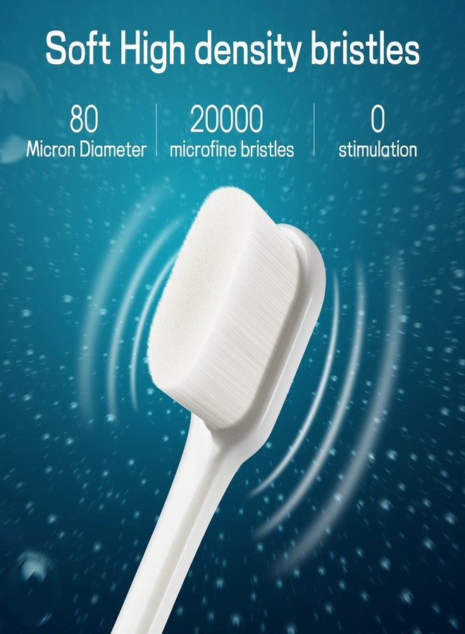 B Rush OBrush Soft Toothbrush for Sensitive Teeth and Gums, New 20,000 Micro Fine Nano Bristles Tooth Brush for Adults, Pregnant and Elderly, Packed in Portable Case, Color Green Beige Pack of 2 - Image 3