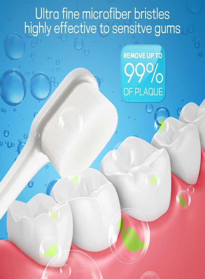 B Rush OBrush Soft Toothbrush for Sensitive Teeth and Gums, New 20,000 Micro Fine Nano Bristles Tooth Brush for Adults, Pregnant and Elderly, Packed in Portable Case, Color Green Beige Pack of 2 - Image 4