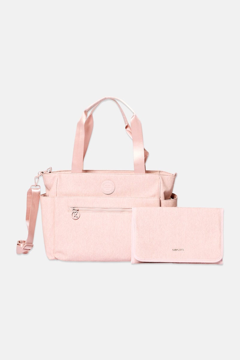 Sam And Libby Women Brand Logo Diaper Totes Bag, Pink - Image 1