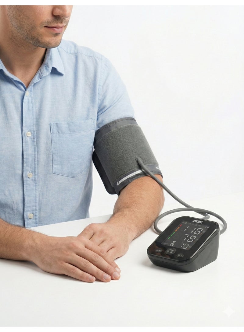 Prima Digital Arm Blood Pressure Monitor with Large Display and Pressure Rating Indicator, Suitable for Home Use to Easily Monitor Blood Pressure and Pulse - Image 5