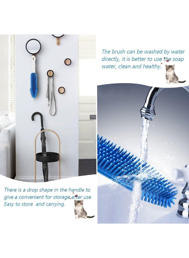Multipurpose Pet Hair Remover Brush For Cats And Dogs Soft Silicone Grooming Brush Efficient Hair Cleaner For Carpets Bedding And Car Seats Gentle Massage Bath Brush For Pets With Short Or Long Hair - Image 3