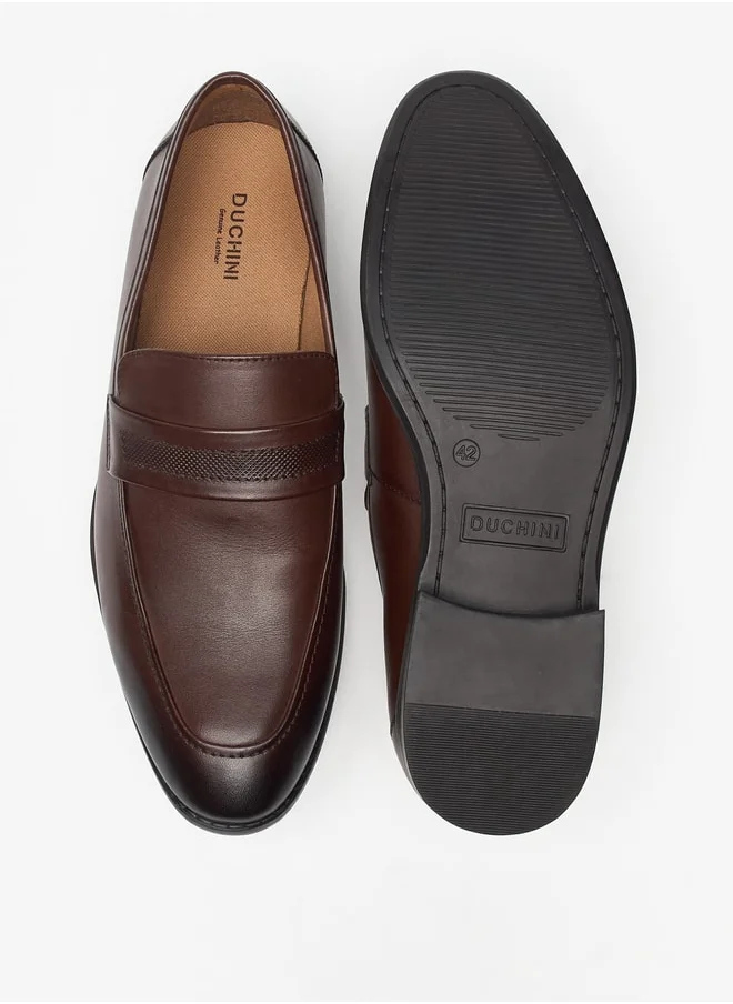 DUCHINI Men's Textured Slip-On Loafers