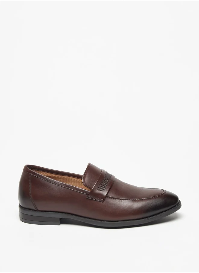 DUCHINI Men's Textured Slip-On Loafers