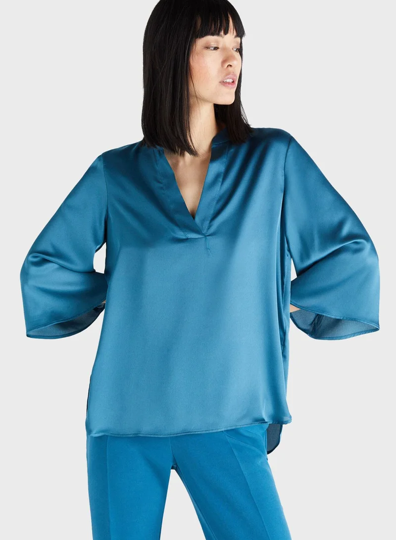 CORTEFIEL High Neck Wide Sleeve Top