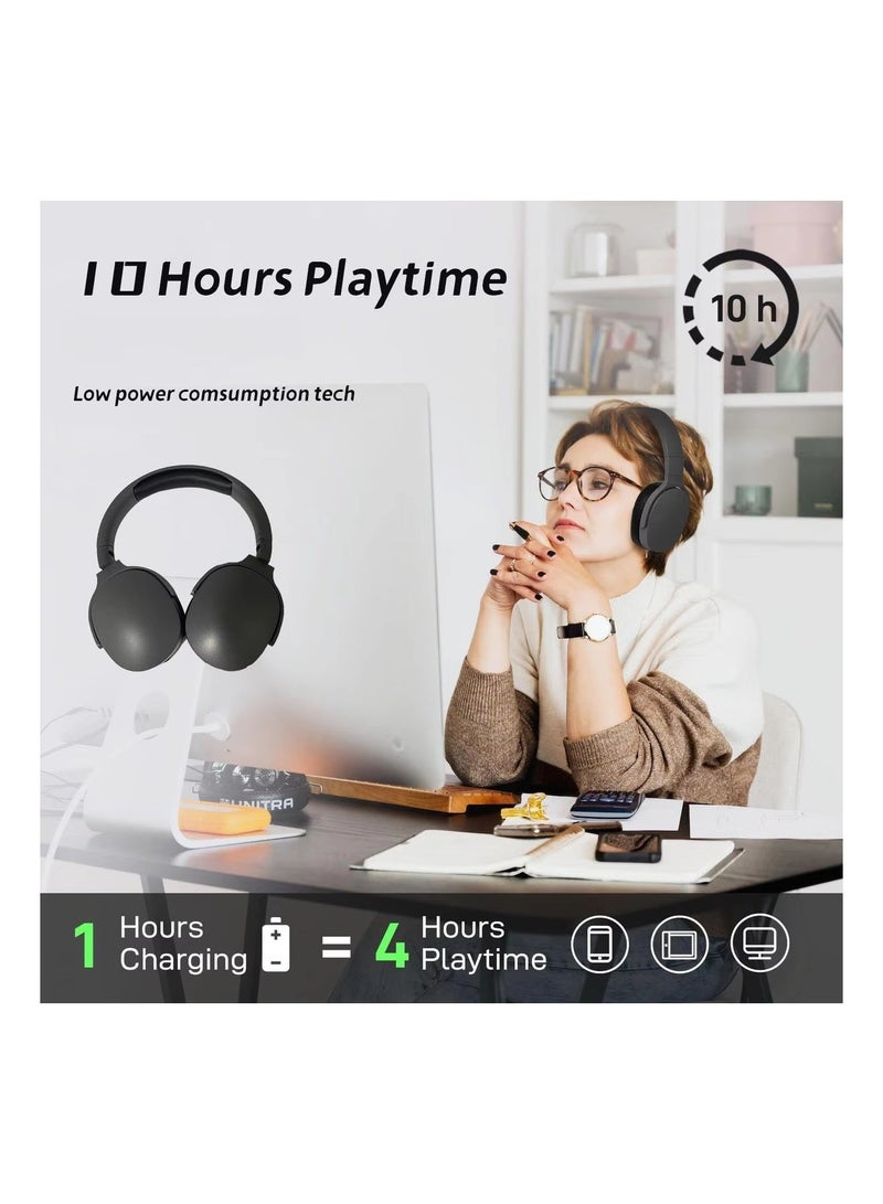 Bluetooth V5.3 Wireless Headset Over-Ear Headphone,Call Noise Reduction,Adjustable headband, Hifi Bass Wearing Earphone - Image 3