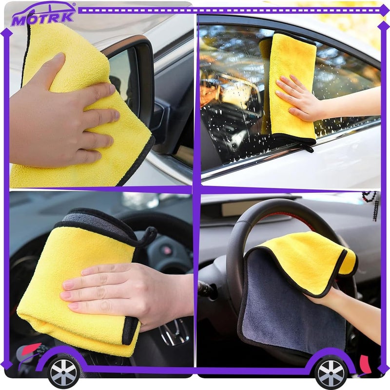 MOTRK Microfiber Towels for Car Home Kitchen Glass Window Drying Cleaning Cleaning Cleaning Cloth | Kitchen Dish Towel Car Wash Cleaning Rag (Colorful, 30 * 40 300g) - Image 2