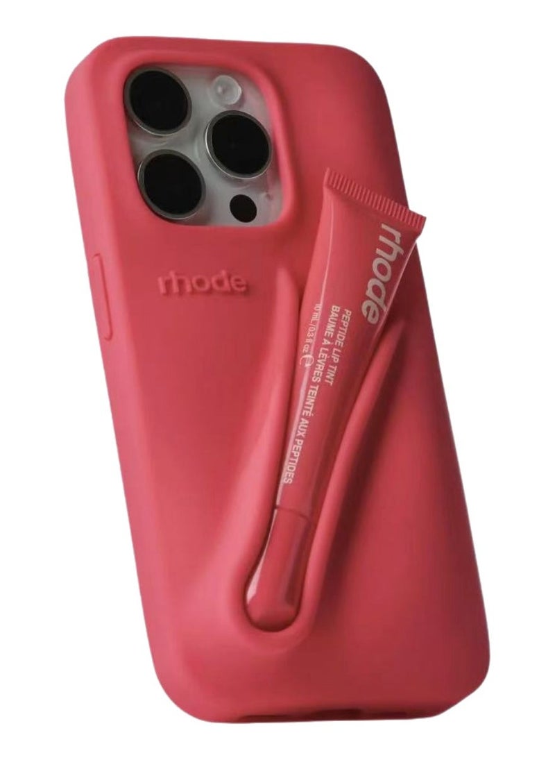 rhode Silicone Lip Holder for Cell Phone, Lip Gloss Adhesive Sleeve for Phone, Lip Holder Stick-on Phone Case, Back Stick On Holder for iPhone Phonesï¼GUAVA SPRITZï¼ - Image 1