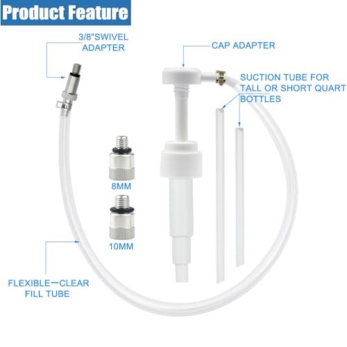 Bentolin Lower Unit Gear Oil Pump for Standard Quart Bottles, Includes 3/8 inch Metal Swivel, 8mm and 10mm Adapters Fit Most Marine and Mercury Boat Outboard Motors (Not Compatible With Volvo Penta) - Image 3