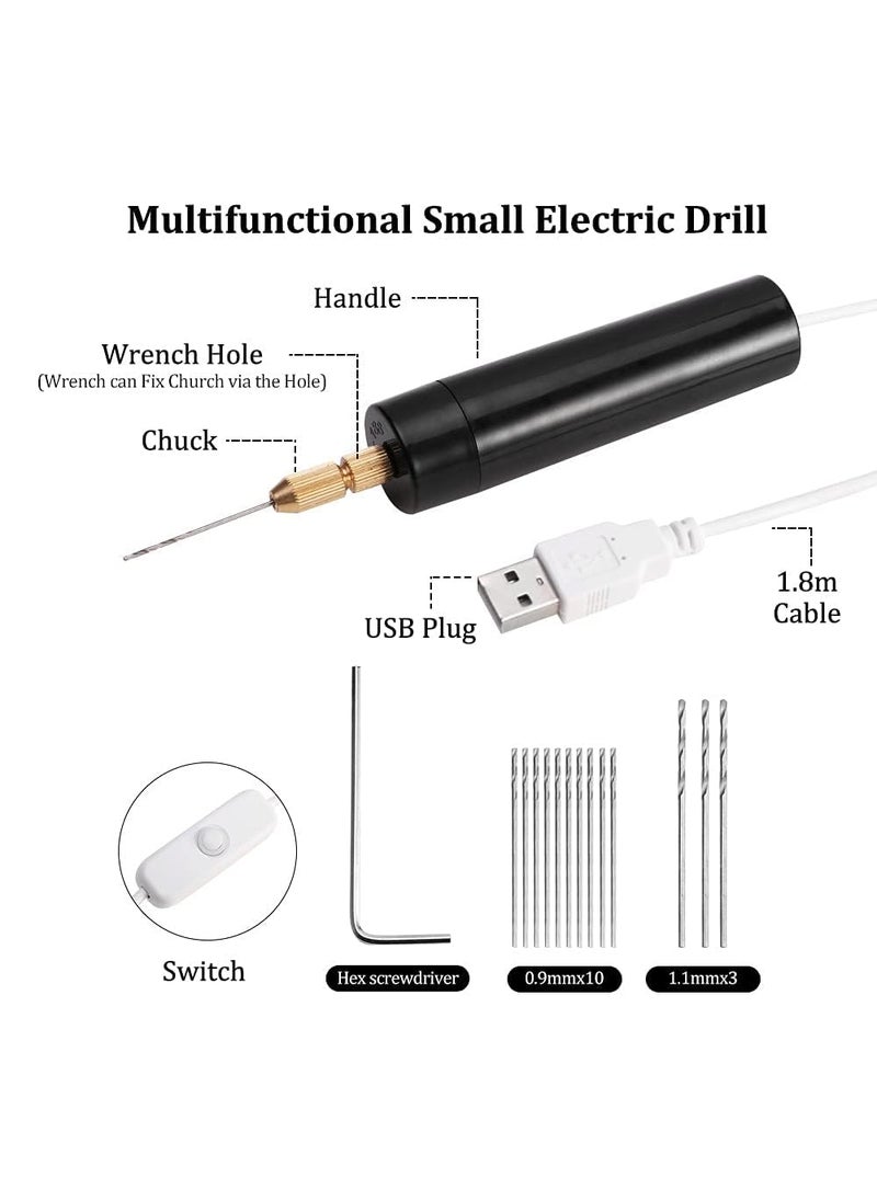 Generic Qalam Kaari Mini Hand Drill for Arts and CraftsMini Electric Drill Set 0712 mm Pin Vise Hand Drill with Drill Bits and Wrench DIY Jewelry Pendant Crafts Making  - Image 4
