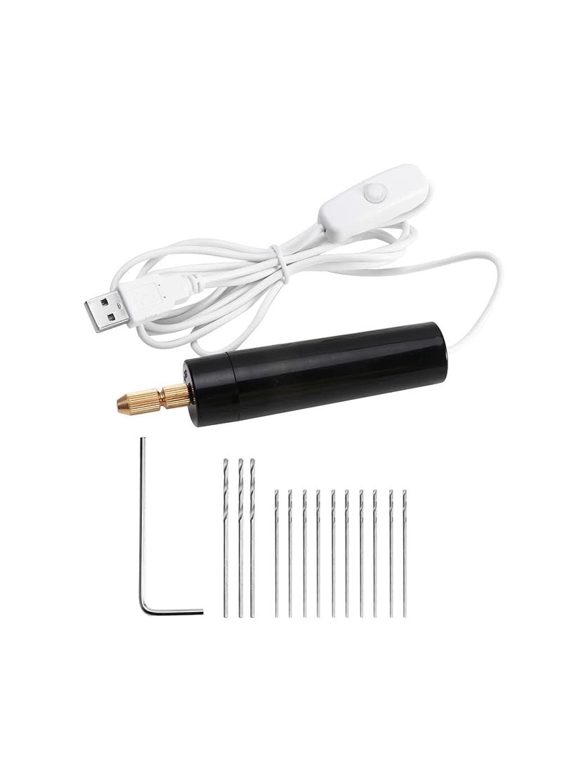 Generic Qalam Kaari Mini Hand Drill for Arts and CraftsMini Electric Drill Set 0712 mm Pin Vise Hand Drill with Drill Bits and Wrench DIY Jewelry Pendant Crafts Making  - Image 1