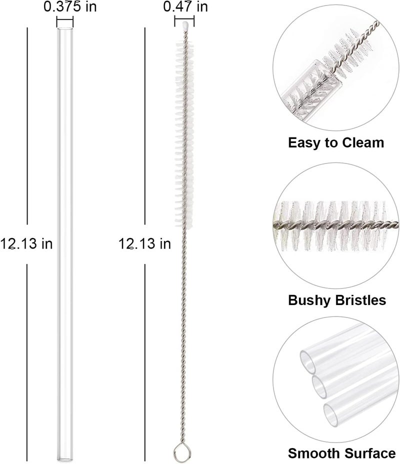 Beonsky Replacement Straw Compatible with Stanley 40 oz 30 oz Cup Tumbler, 6 Pack Reusable Straw with Cleaning Brush, Plastic, Clear - Image 2