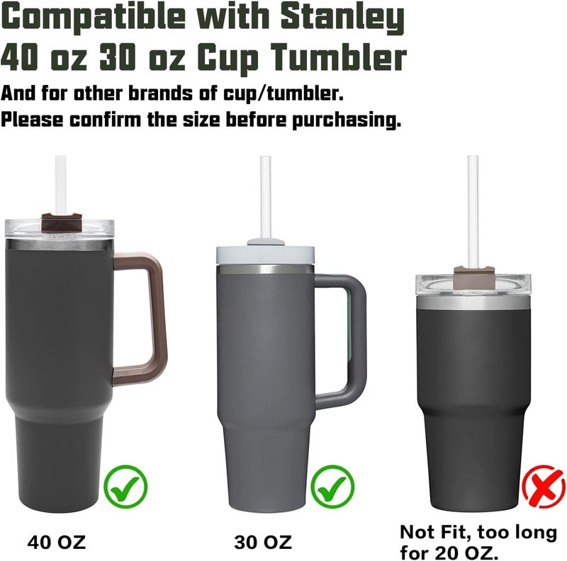 Beonsky Replacement Straw Compatible with Stanley 40 oz 30 oz Cup Tumbler, 6 Pack Reusable Straw with Cleaning Brush, Plastic, Clear - Image 3