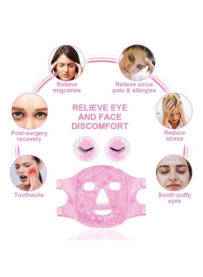 CONBELLA Cold Face Eye Masks Ice Face Mask Hot Cold Compress For Dark Circles Puffiness Migraines Headache Stress Redness Cooling Face Masks For Women Man Skin Care - Image 2