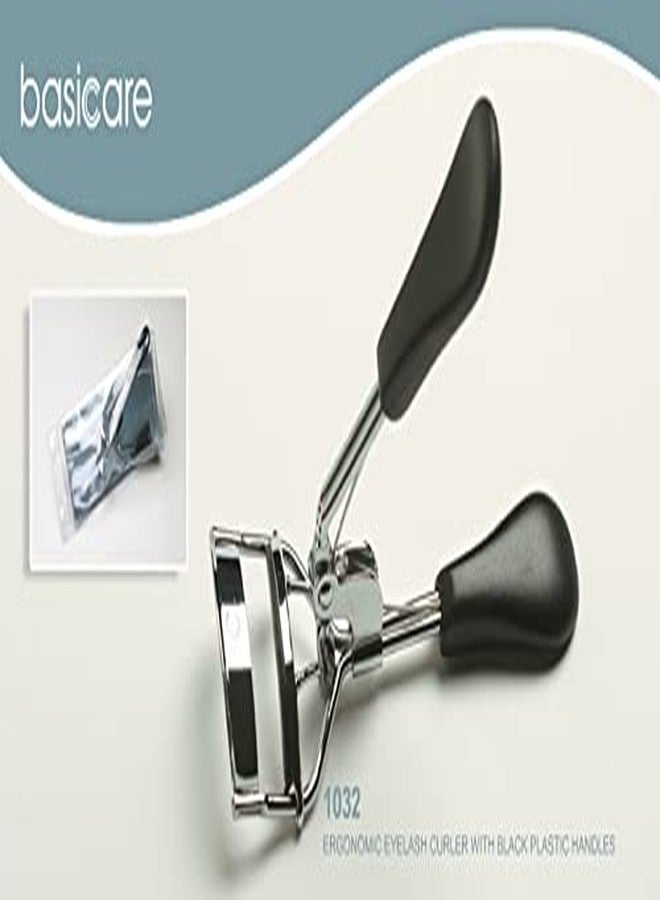 Basicare Professional Chrome Plated Eyelash Curler with Non-Slip Plastic Grip, Longlasting Lash Curls for All Eye Shapes, Lash Curler Includes 2 Additional Rubber Pad. Style 1032 - Image 3