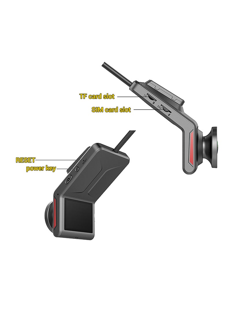 4G Dual-camera HD Dash cam, 2K Front and 480P Rear Cars Camera, Built-in WiFi Dash Camera for Cars with Night Vision