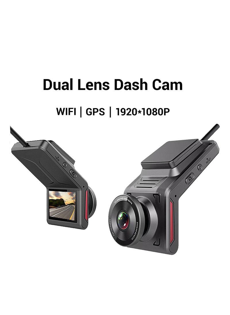 4G Dual-camera HD Dash cam, 2K Front and 480P Rear Cars Camera, Built-in WiFi Dash Camera for Cars with Night Vision