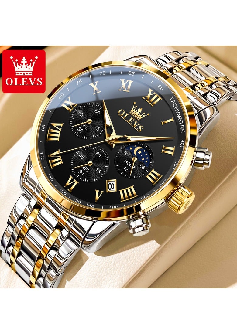 OLEVS Watches For Men Quartz Stainless Steel Water Resistant Watch 5529 - Image 1