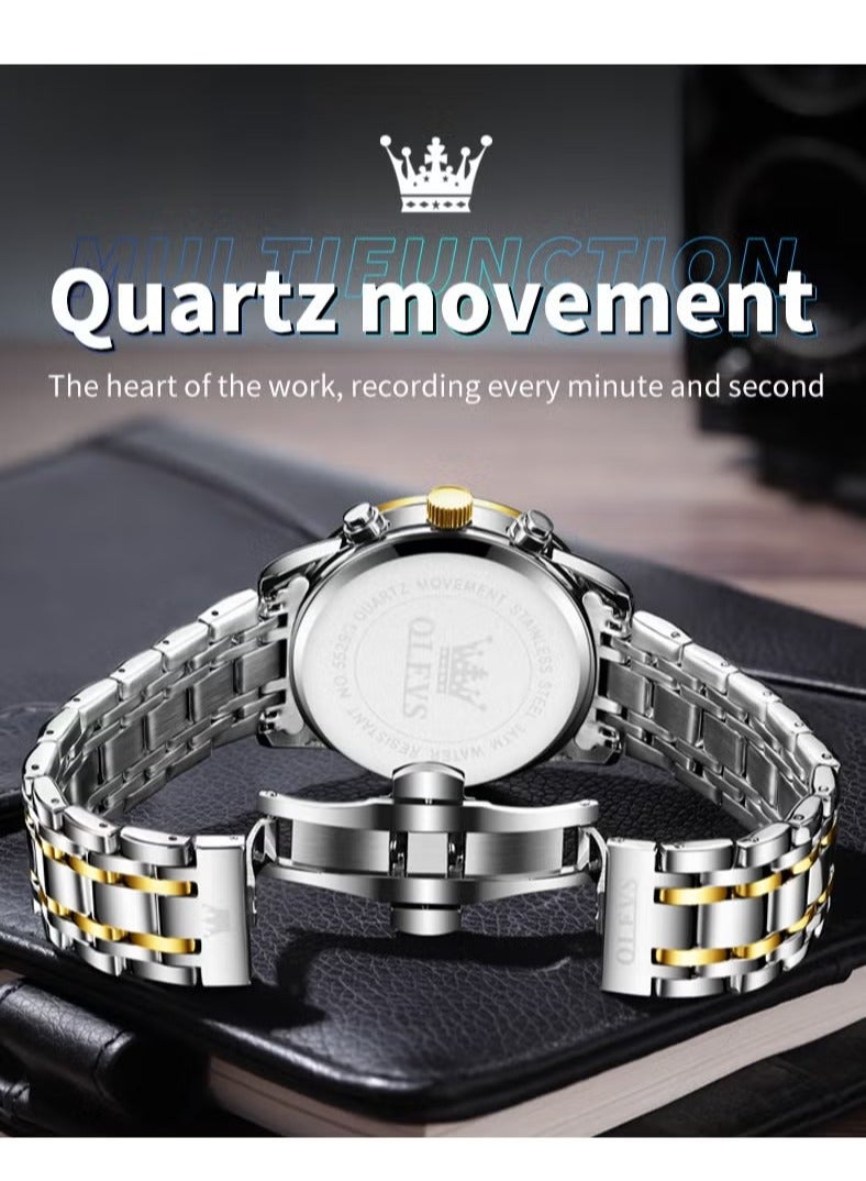 OLEVS Watches For Men Quartz Stainless Steel Water Resistant Watch 5529 - Image 5