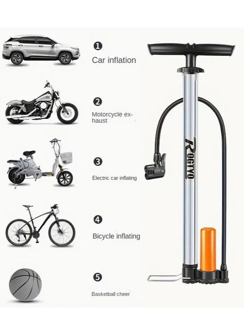 Portable Air Hand Pump for Inflatables, Sports Balls, Bicycles – Dual-Action Manual Pump with Needle and Nozzle Adaptors, Compact & Lightweight Design for Easy Storage, Durable & Efficient Inflation